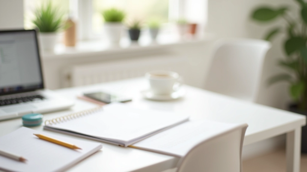 Pracovní prostor s organizerem a poznámkami