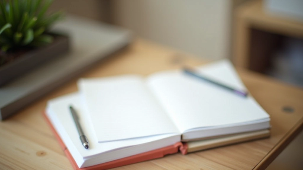 Pracovní stůl s notebookem, diárem a šálkem kávy - příprava týdenního plánování