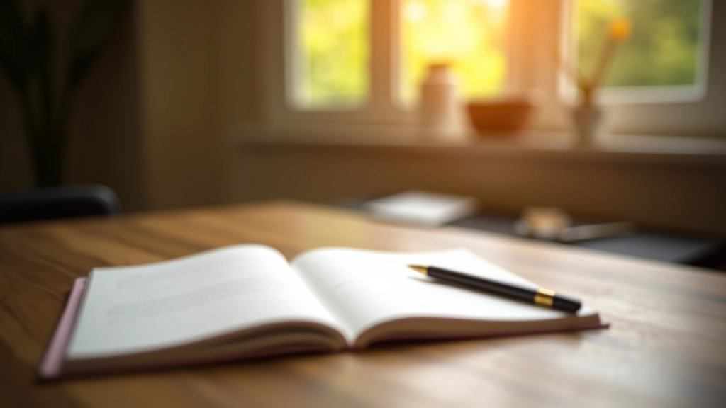 Psací stůl s notebookem, perem a šálkem kávy, přirozené světlo