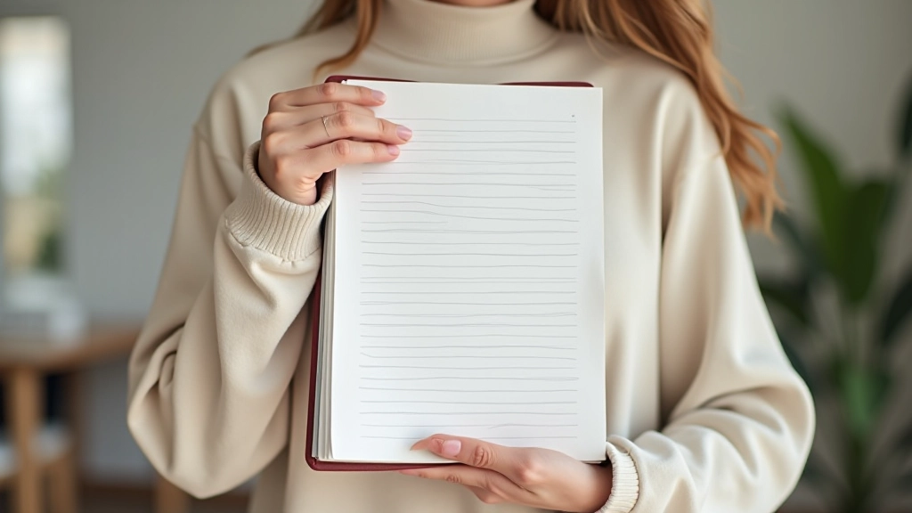 Zápisník s psanou stránkou textu